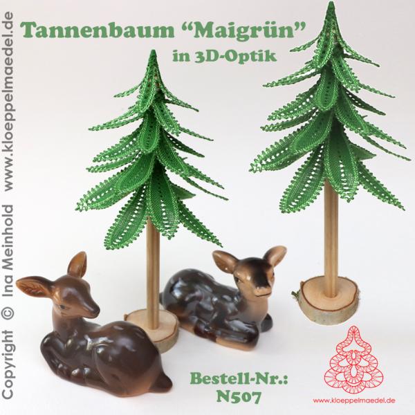 507 Klöppelbrief Tannenbaum “Maigrün" in 3D-Optik